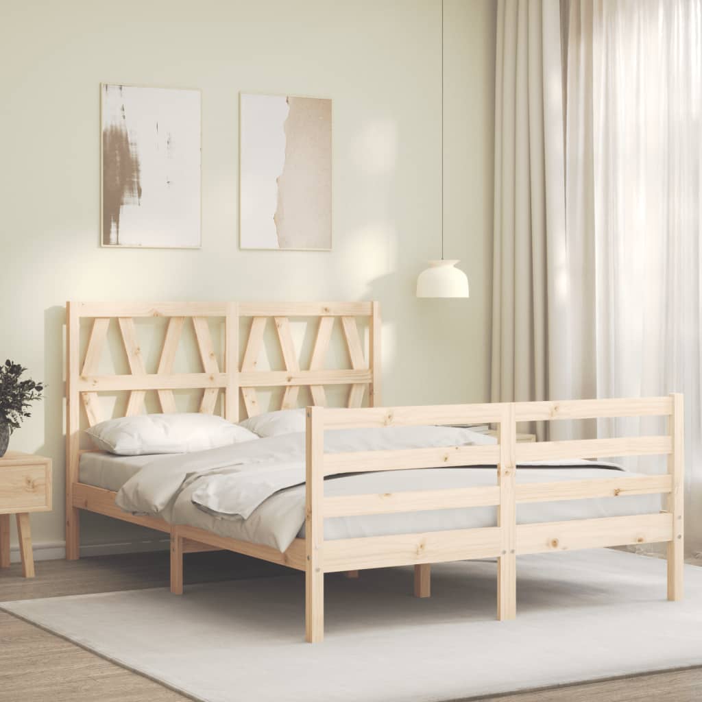 Bed frame without mattress 120x200 cm solid wood