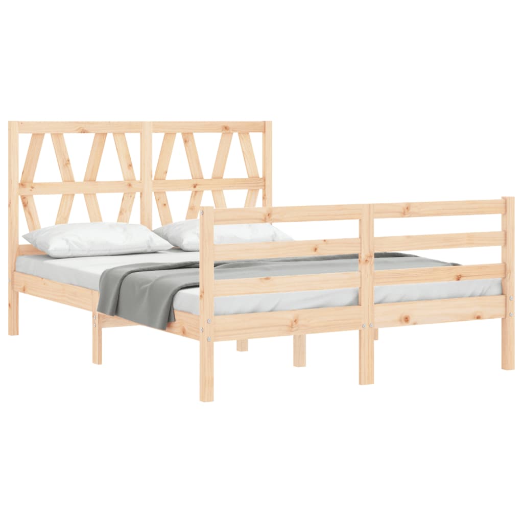 Bed frame without mattress 120x200 cm solid wood