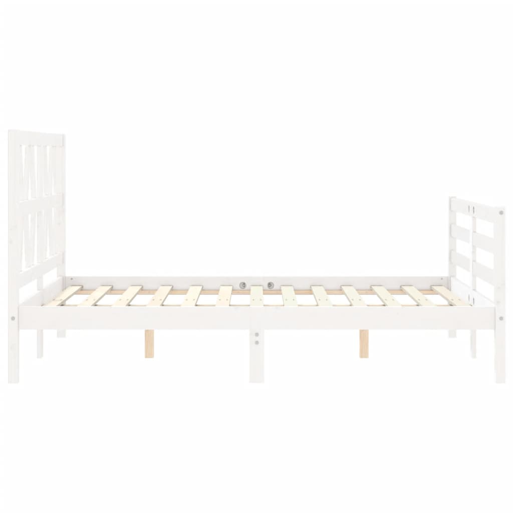 Cadre de lit sans matelas blanc 120x200 cm bois massif