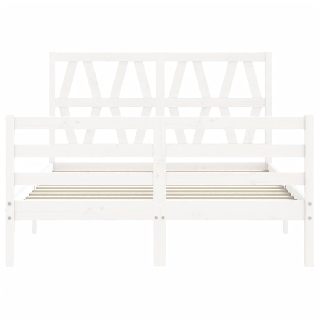 Cadre de lit sans matelas blanc 120x200 cm bois massif