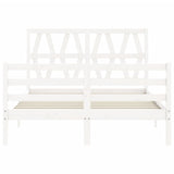 Cadre de lit sans matelas blanc 120x200 cm bois massif