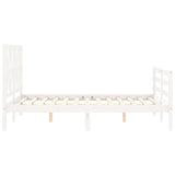 Cadre de lit sans matelas blanc 140x200 cm bois massif