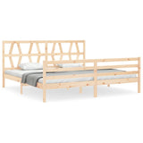 Bed frame without mattress 200x200 cm solid wood