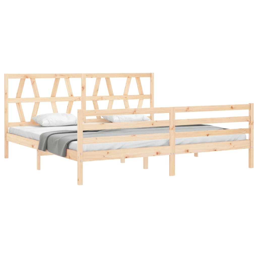 Bed frame without mattress 200x200 cm solid wood