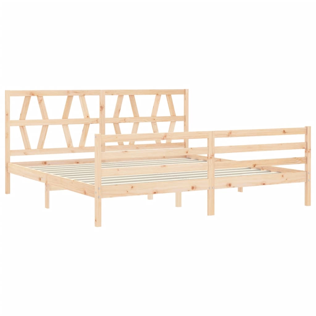 Bed frame without mattress 200x200 cm solid wood