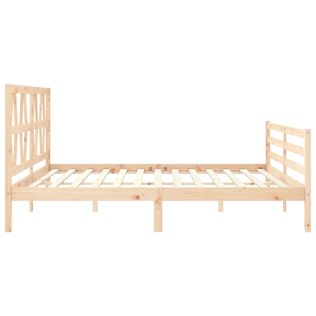 Bed frame without mattress 200x200 cm solid wood