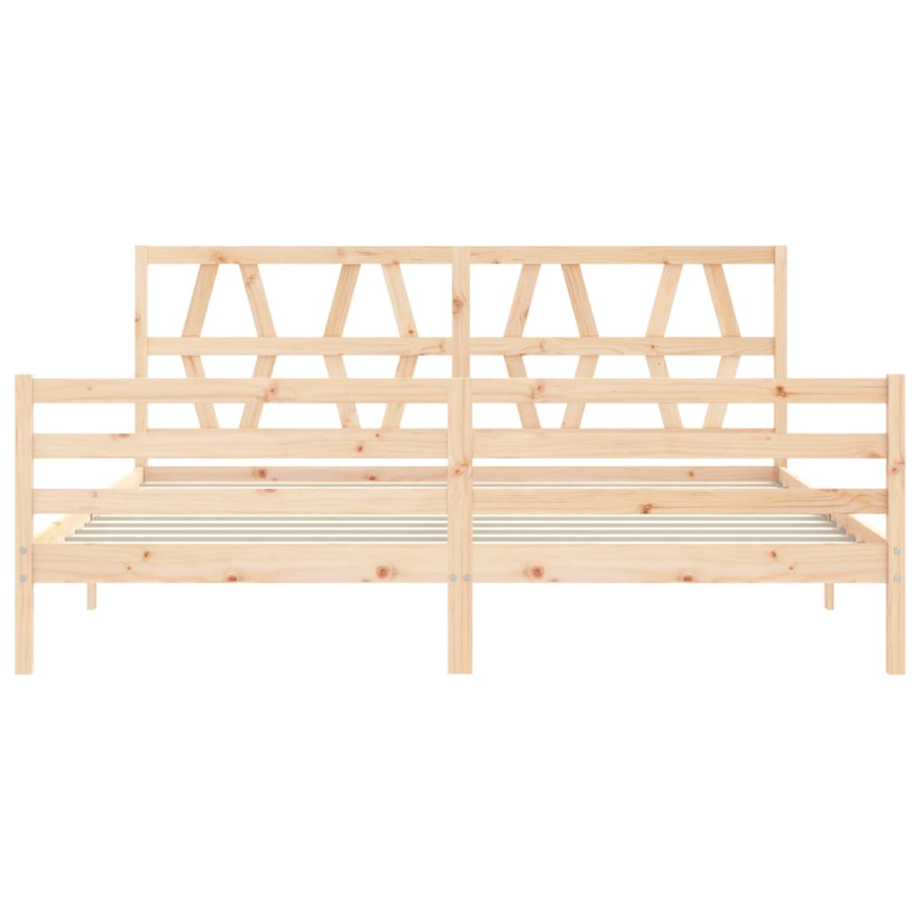 Bed frame without mattress 200x200 cm solid wood