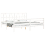 Cadre de lit sans matelas blanc 200x200 cm bois massif