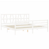 Cadre de lit sans matelas blanc 200x200 cm bois massif