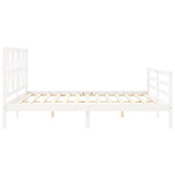 Cadre de lit sans matelas blanc 200x200 cm bois massif