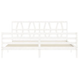 Cadre de lit sans matelas blanc 200x200 cm bois massif