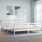 Cadre de lit sans matelas blanc 200x200 cm bois massif