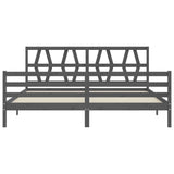 Cadre de lit sans matelas gris 200x200 cm bois massif