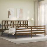 Cadre de lit sans matelas marron miel 200x200 cm bois massif