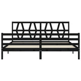 Cadre de lit sans matelas noir 200x200 cm bois massif