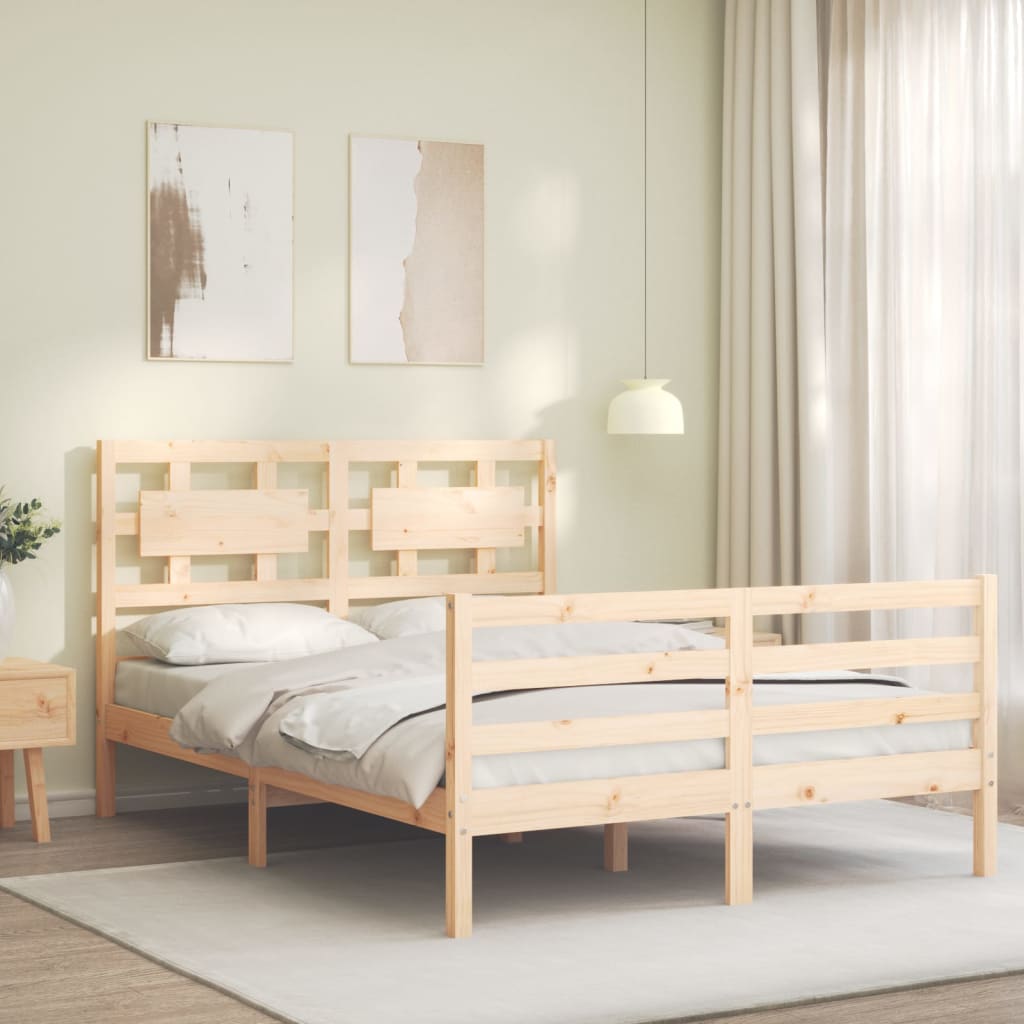 Cadre de lit sans matelas bois massif