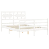 Cadre de lit sans matelas blanc 140x190 cm bois massif