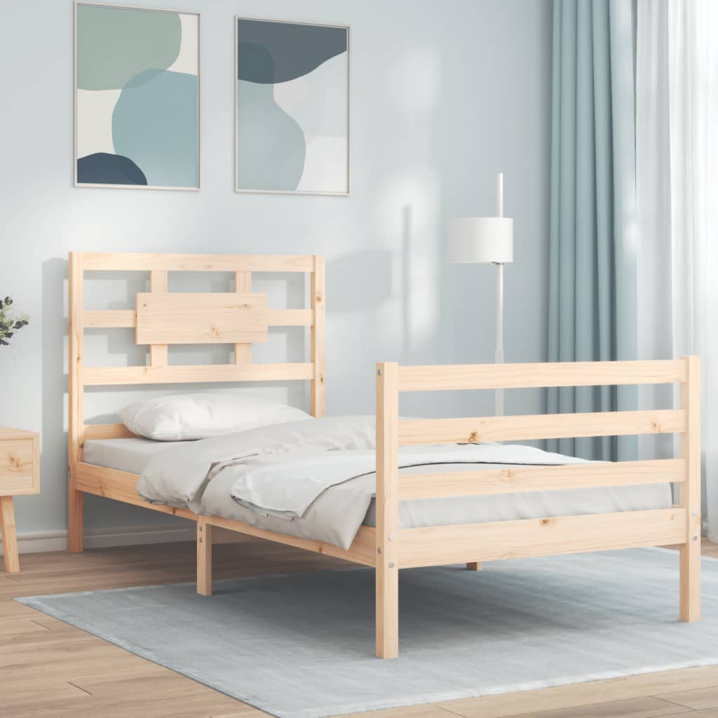 Cadre de lit sans matelas 90x200 cm bois massif