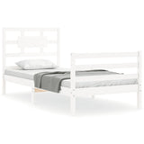 Cadre de lit sans matelas blanc 90x200 cm bois massif