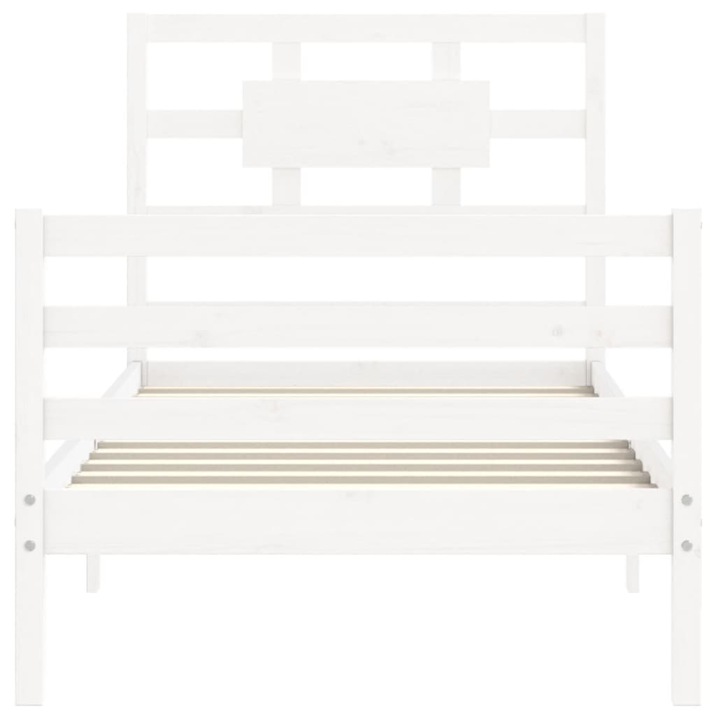 Cadre de lit sans matelas blanc 90x200 cm bois massif