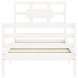 Cadre de lit sans matelas blanc 90x200 cm bois massif