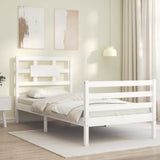 Cadre de lit sans matelas blanc 100x200 cm bois massif