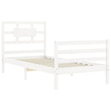 Cadre de lit sans matelas blanc 100x200 cm bois massif