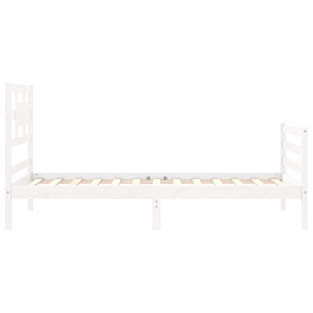 Cadre de lit sans matelas blanc 100x200 cm bois massif