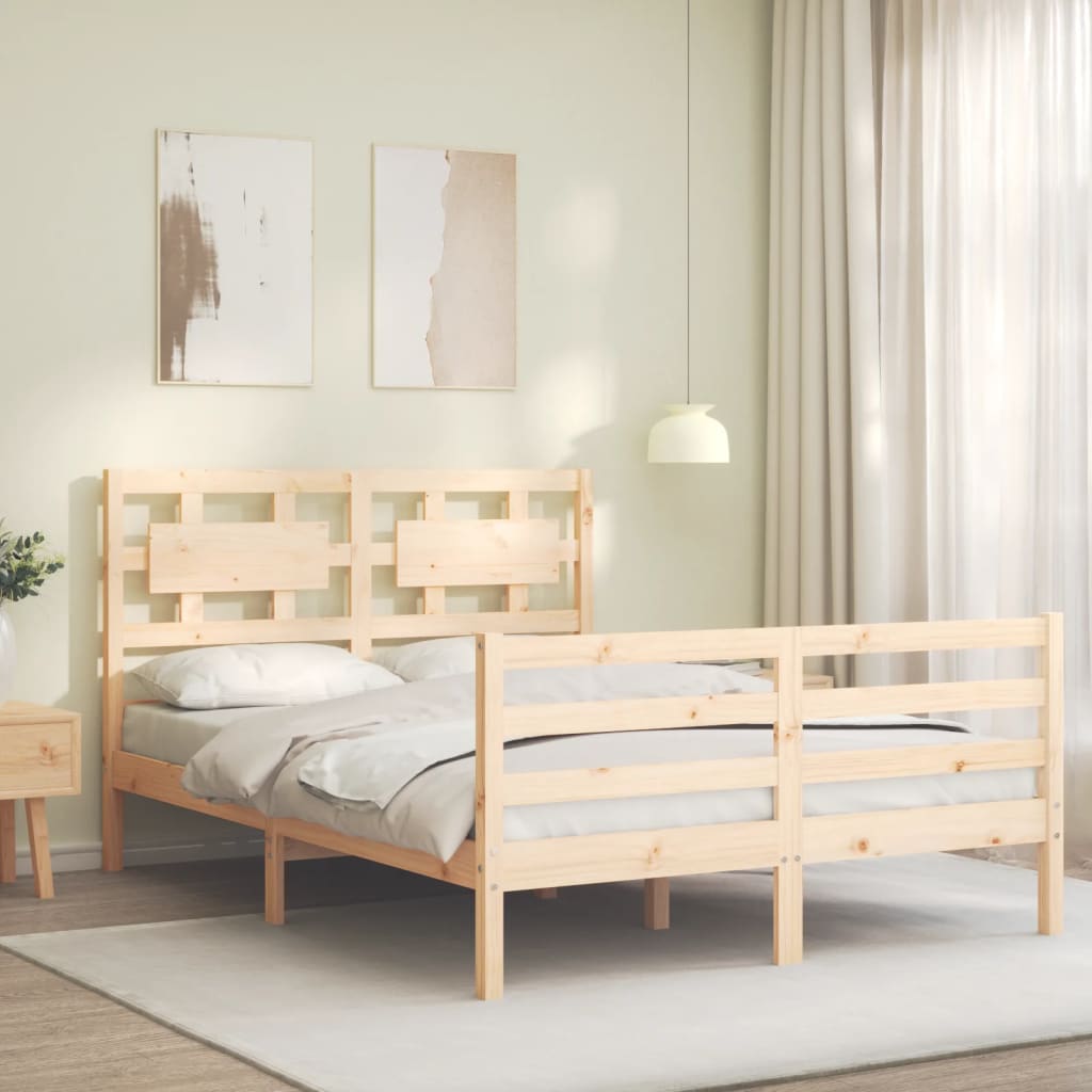 Bed frame without mattress 120x200 cm solid wood