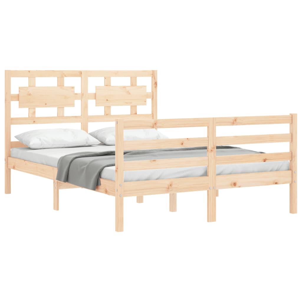 Bed frame without mattress 120x200 cm solid wood