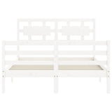 Cadre de lit sans matelas blanc 120x200 cm bois massif