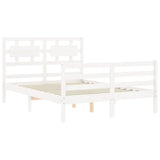 Cadre de lit sans matelas blanc 140x200 cm bois massif