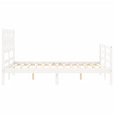 Cadre de lit sans matelas blanc 140x200 cm bois massif