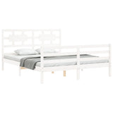 Bed frame without mattress white 160x200 cm solid wood