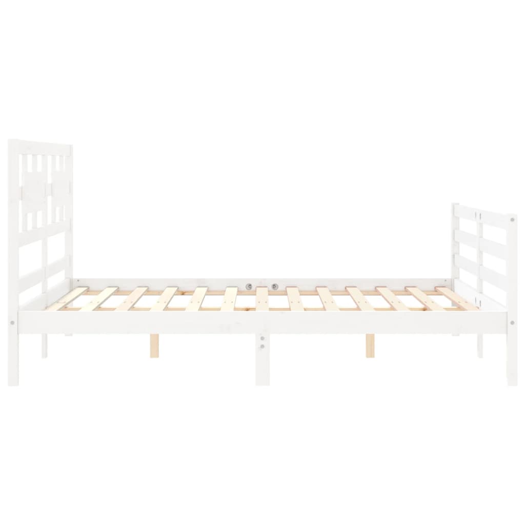 Bed frame without mattress white 160x200 cm solid wood