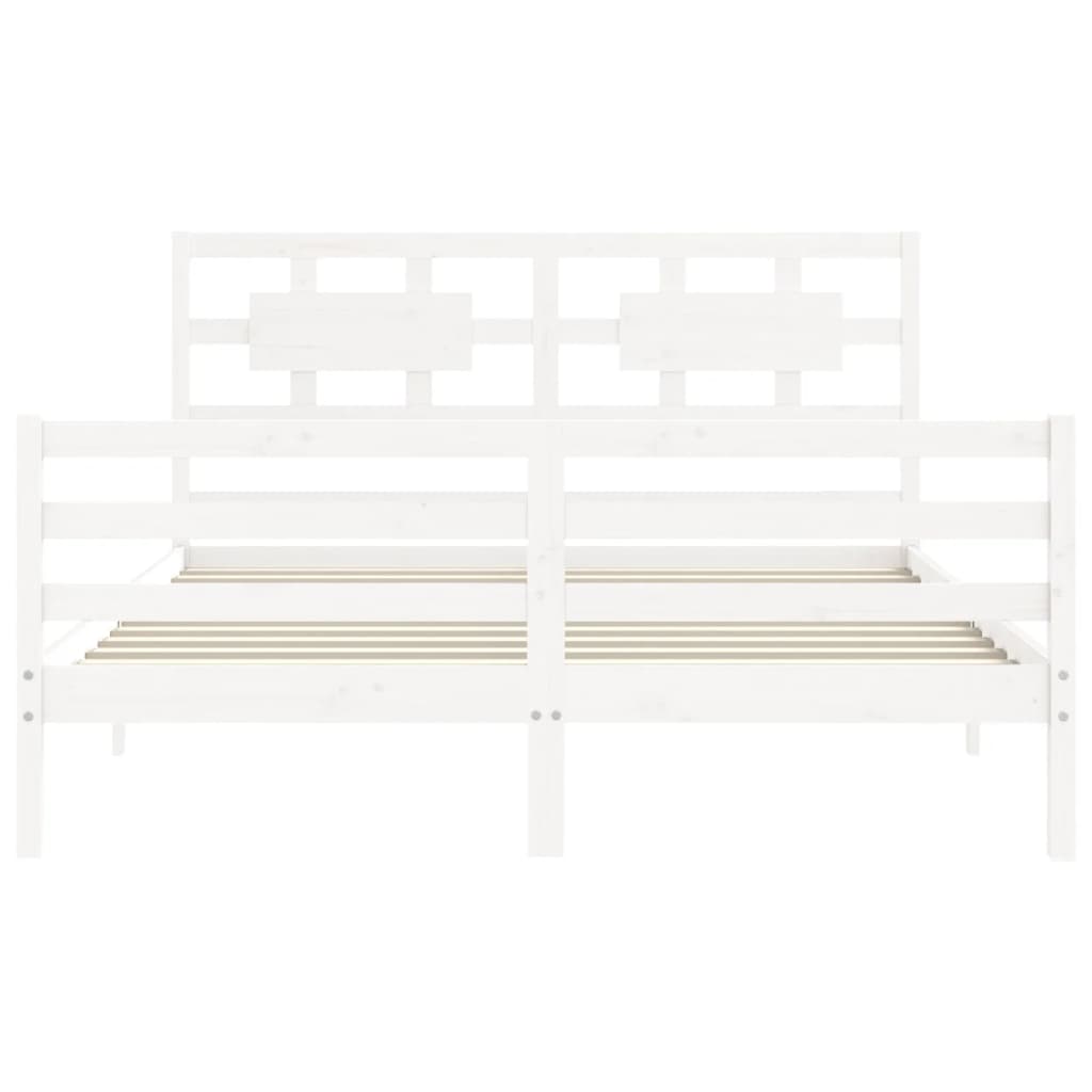 Bed frame without mattress white 160x200 cm solid wood