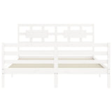 Bed frame without mattress white 160x200 cm solid wood