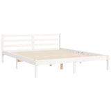 Bed frame without mattress white 160x200 cm solid wood