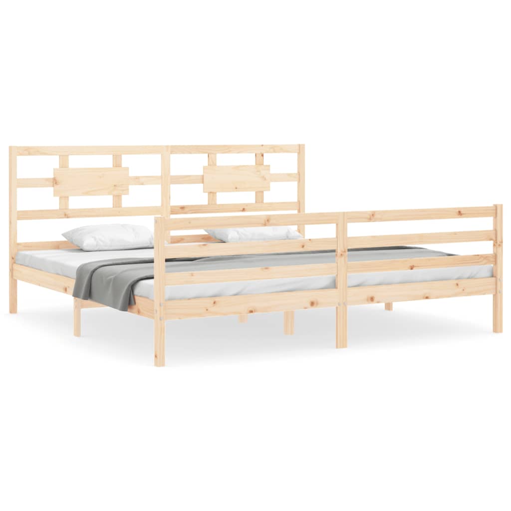 Bed frame without mattress 200x200 cm solid wood