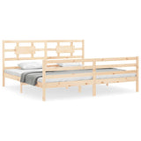 Bed frame without mattress 200x200 cm solid wood