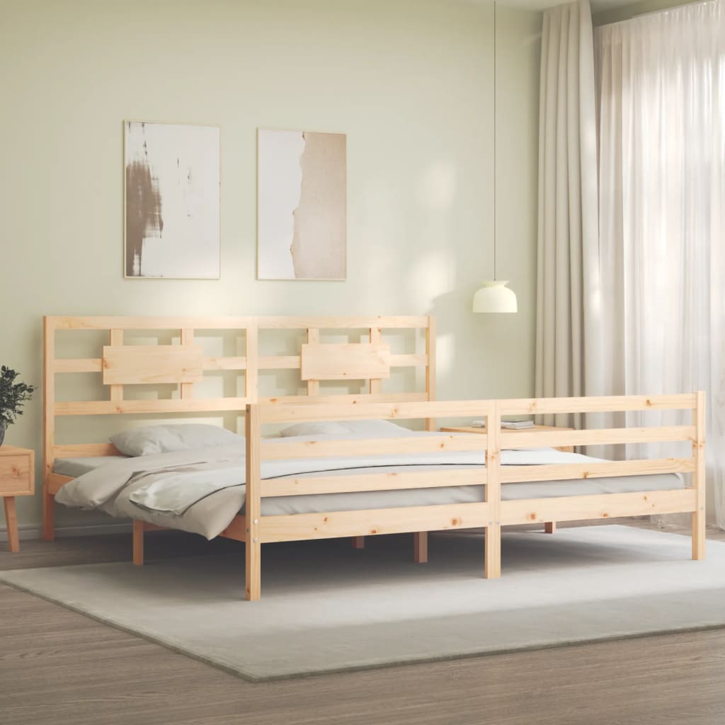 Bed frame without mattress 200x200 cm solid wood