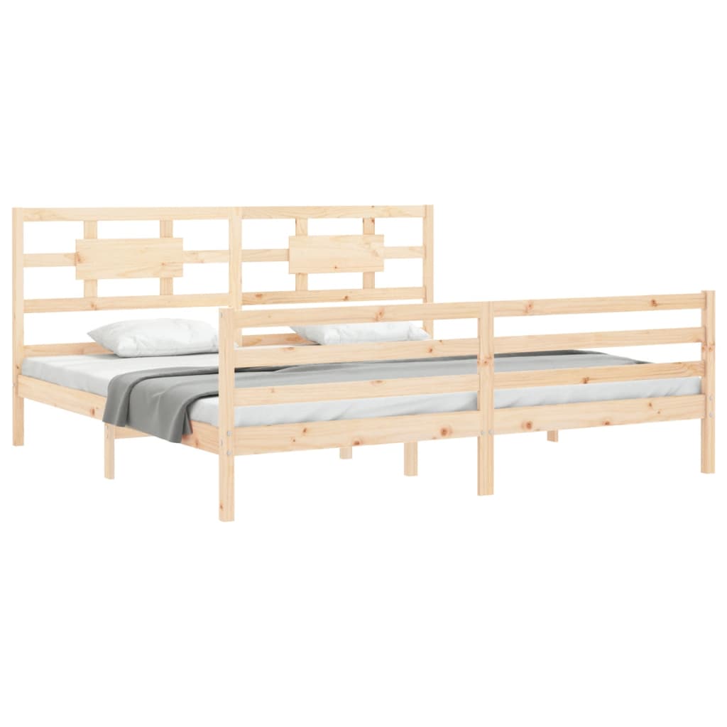 Bed frame without mattress 200x200 cm solid wood