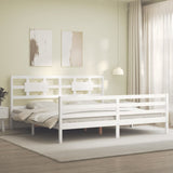 Cadre de lit sans matelas blanc 200x200 cm bois massif