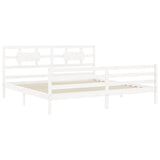 Cadre de lit sans matelas blanc 200x200 cm bois massif