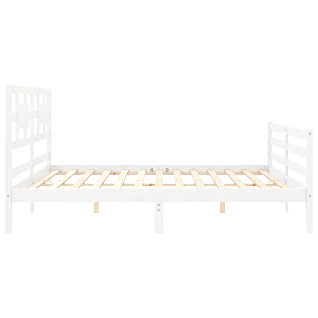 Cadre de lit sans matelas blanc 200x200 cm bois massif