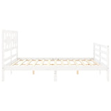 Cadre de lit sans matelas blanc 200x200 cm bois massif