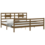 Cadre de lit sans matelas marron miel 200x200 cm bois massif