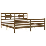 Cadre de lit sans matelas marron miel 200x200 cm bois massif