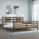 Cadre de lit sans matelas marron miel 200x200 cm bois massif