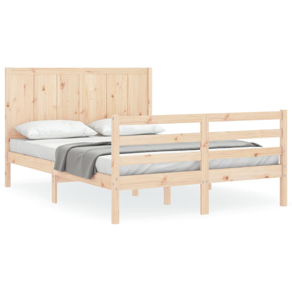 Bed frame without mattress 160x200 cm solid wood